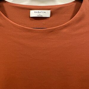 Aritzia Barton Rust Scoop Neck Short Sleeve Top